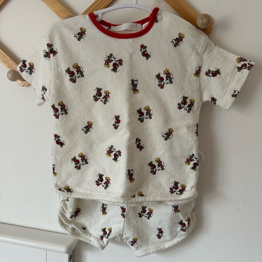 Zara Red and White Baby Sweater with Cartoon Print